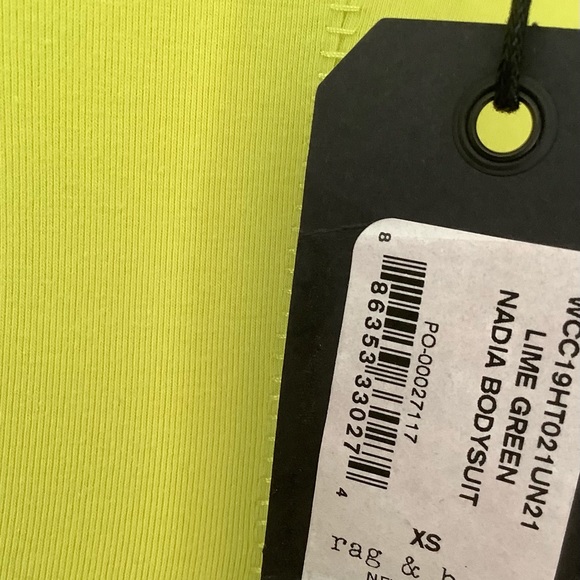 NWT Rag & Bone lime green Nadia bodysuit Sz XS - Picture 5 of 5